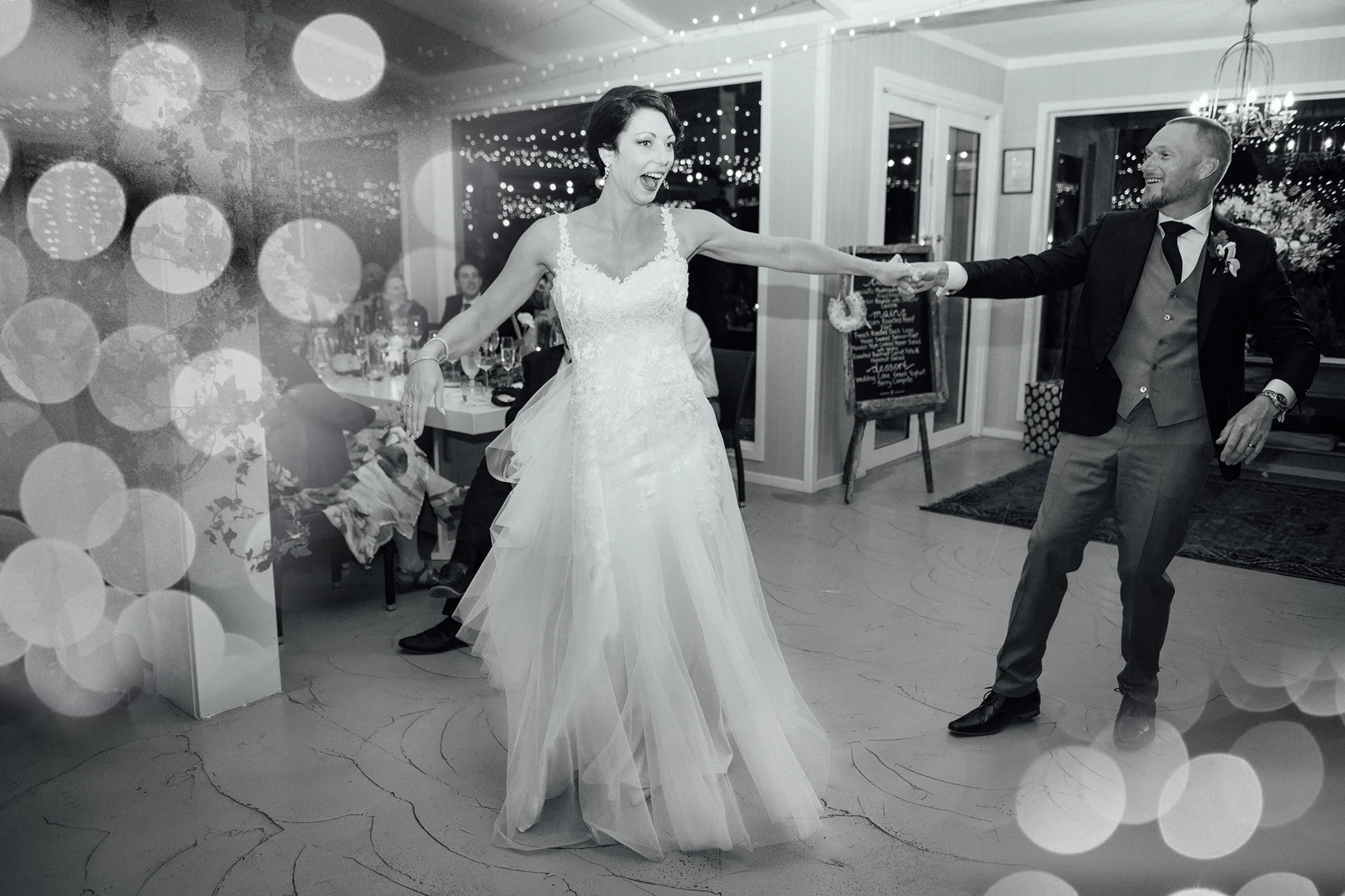 Wedding photography first dance The Boatshed Waikato bokeh