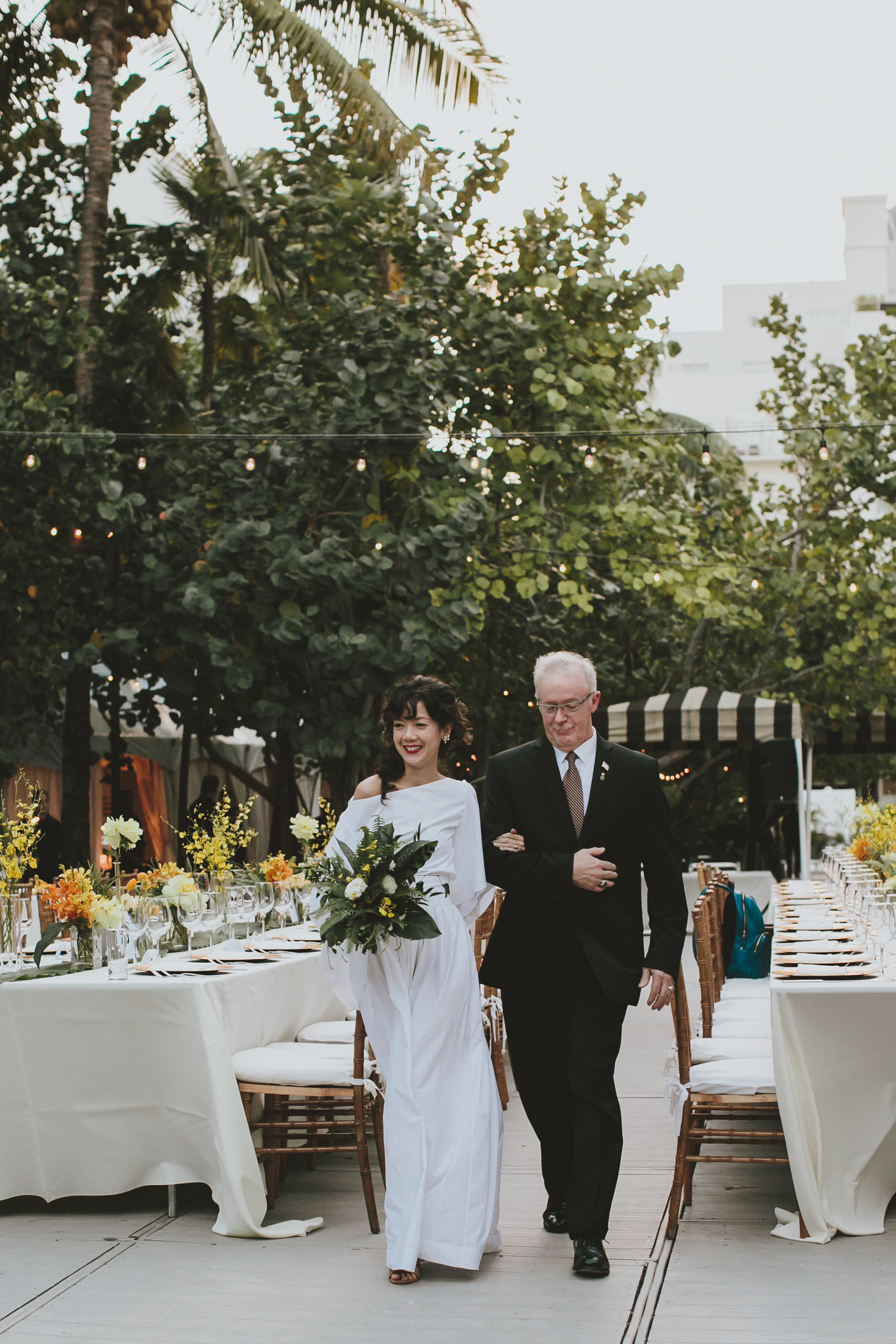 Tricia + Dan Walking Down the Isle 