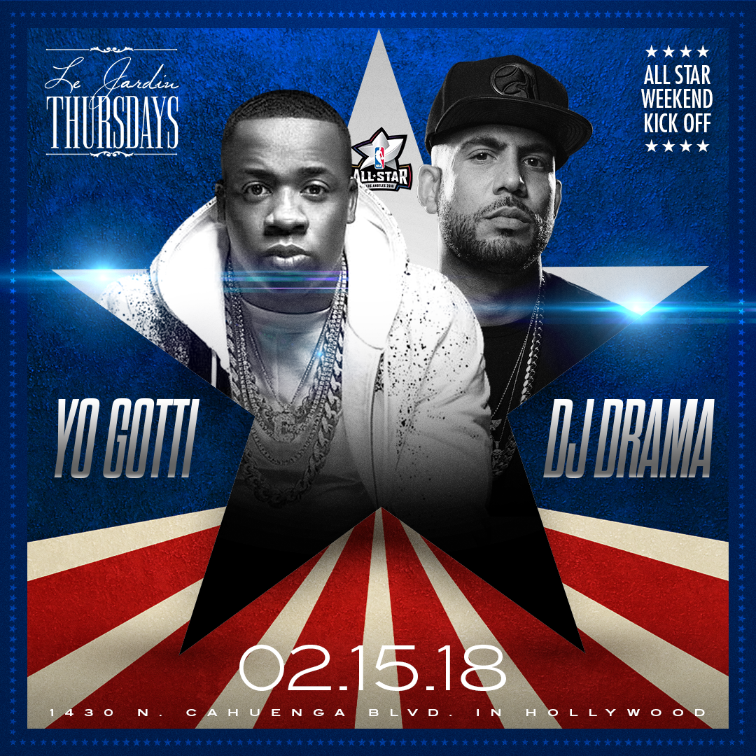 All Star Weekend Kick Off at Le Jardin Thursdays, February 15, 2018