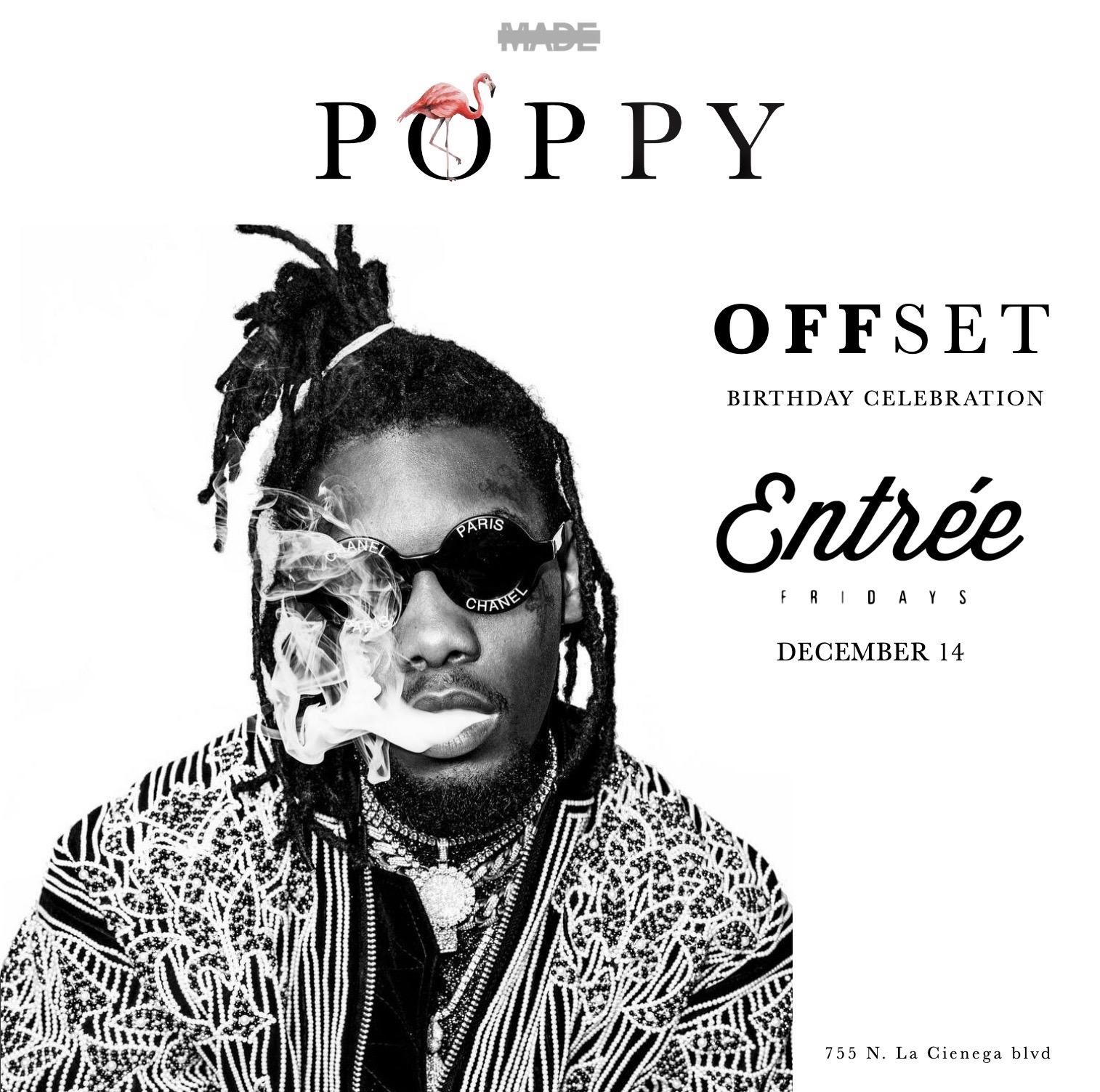 Entree Fridays at Poppy Nightclub, December 14, 2018