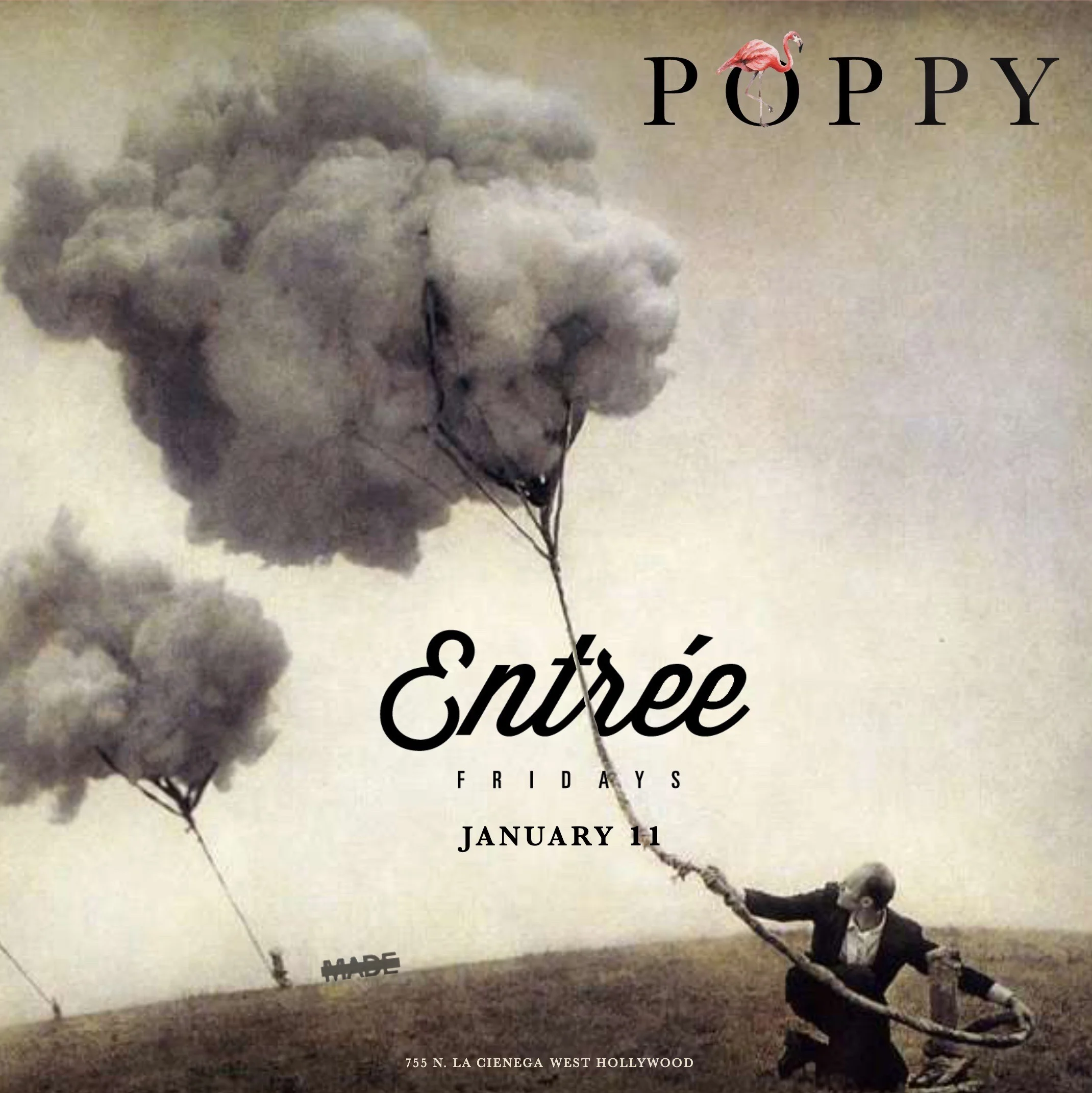 Entree Fridays at Poppy Nightclub, January 11, 2019