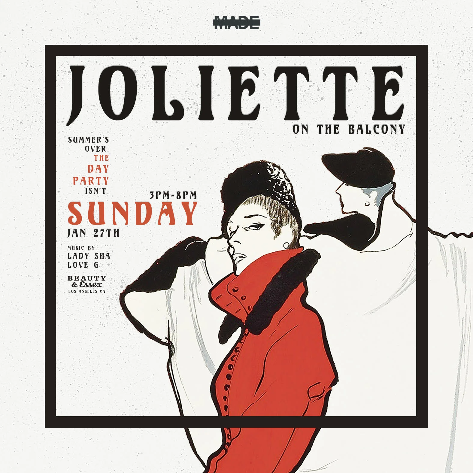 Joliette on the Balcony at Beauty &amp; Essex, January 27, 2019