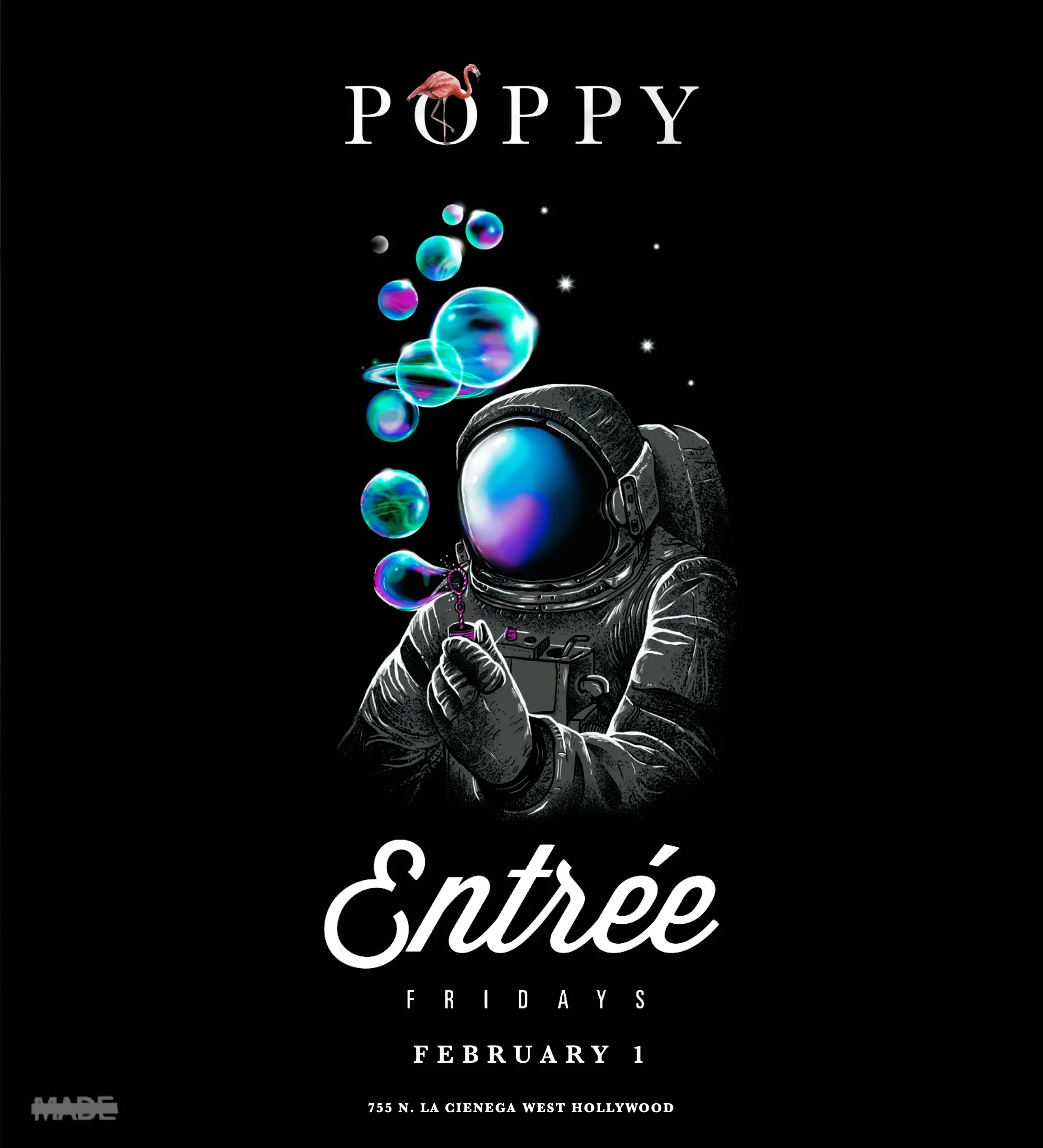 Entree Fridays at Poppy Nightclub, February 1, 2019