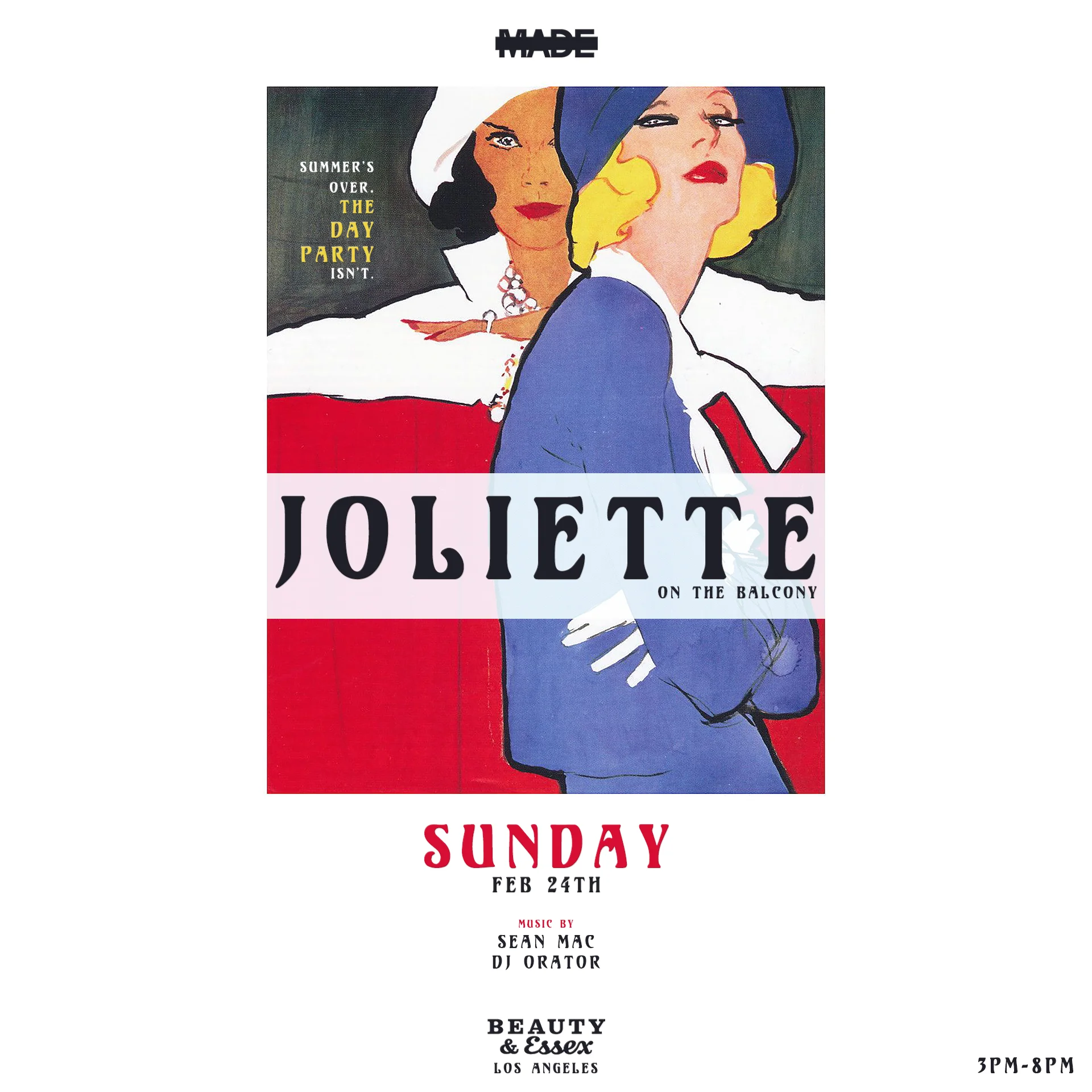 Joliette on the Balcony at Beauty &amp; Essex, February 24, 2019