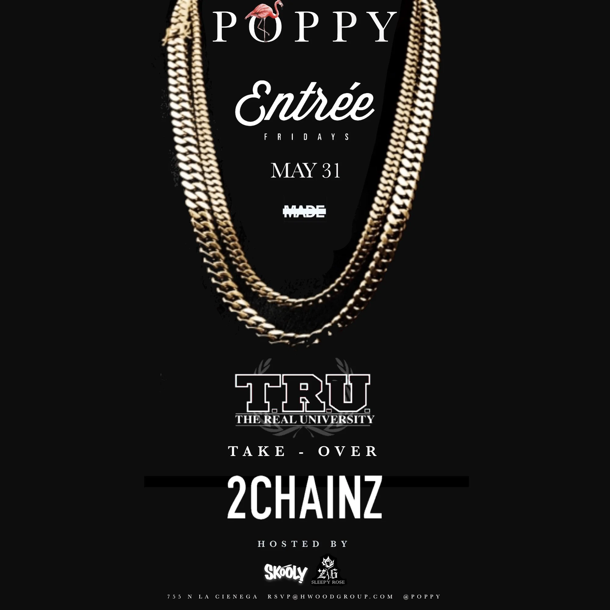 Entree Fridays at Poppy Nightclub - Friday, May 31, 2019