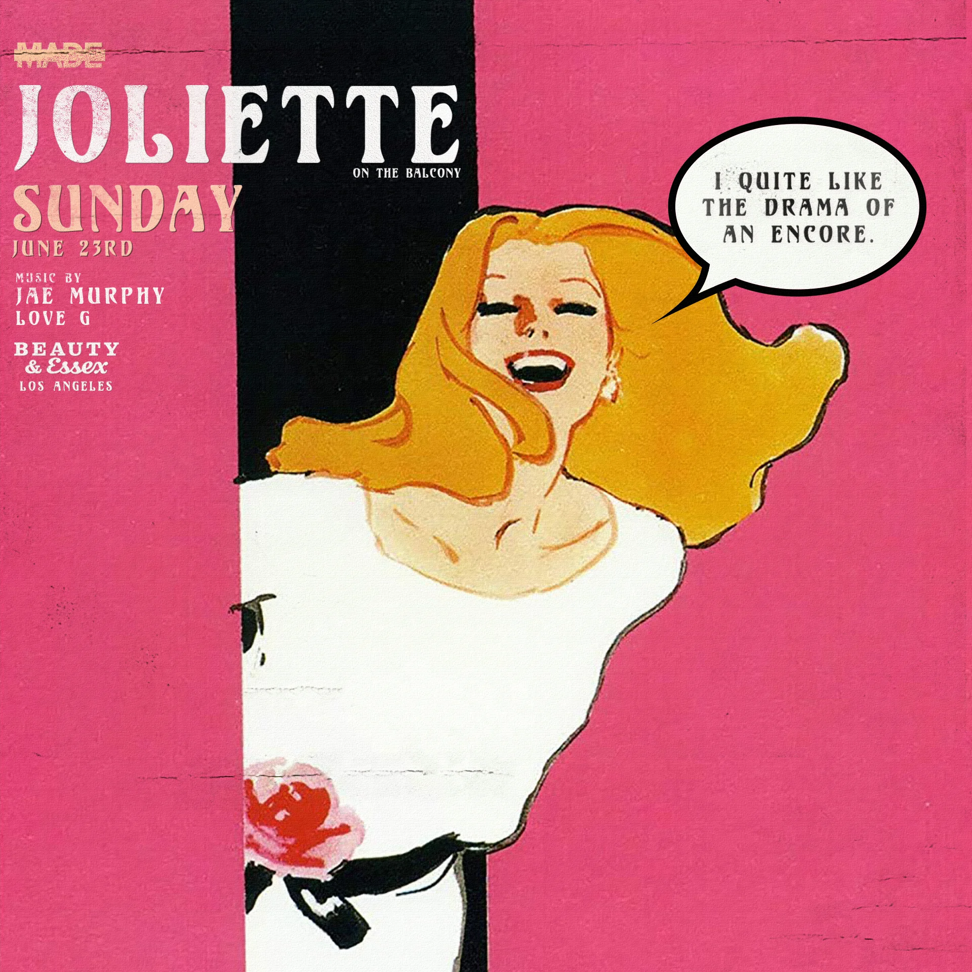 Joliette on the Balcony at Beauty &amp; Essex - Sunday, June 23, 2019