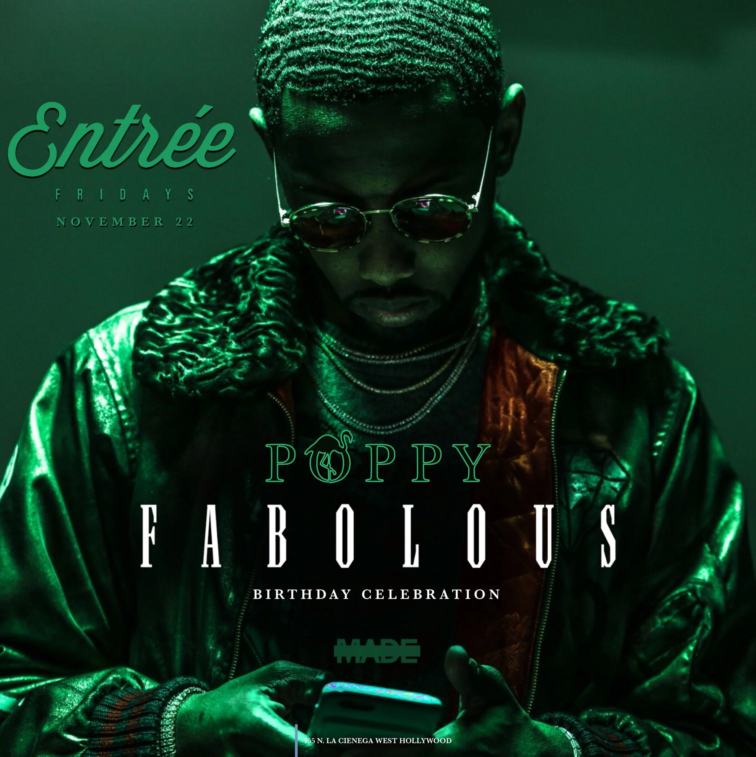 Entree Fridays at Poppy Nightclub - Friday, November 22, 2019