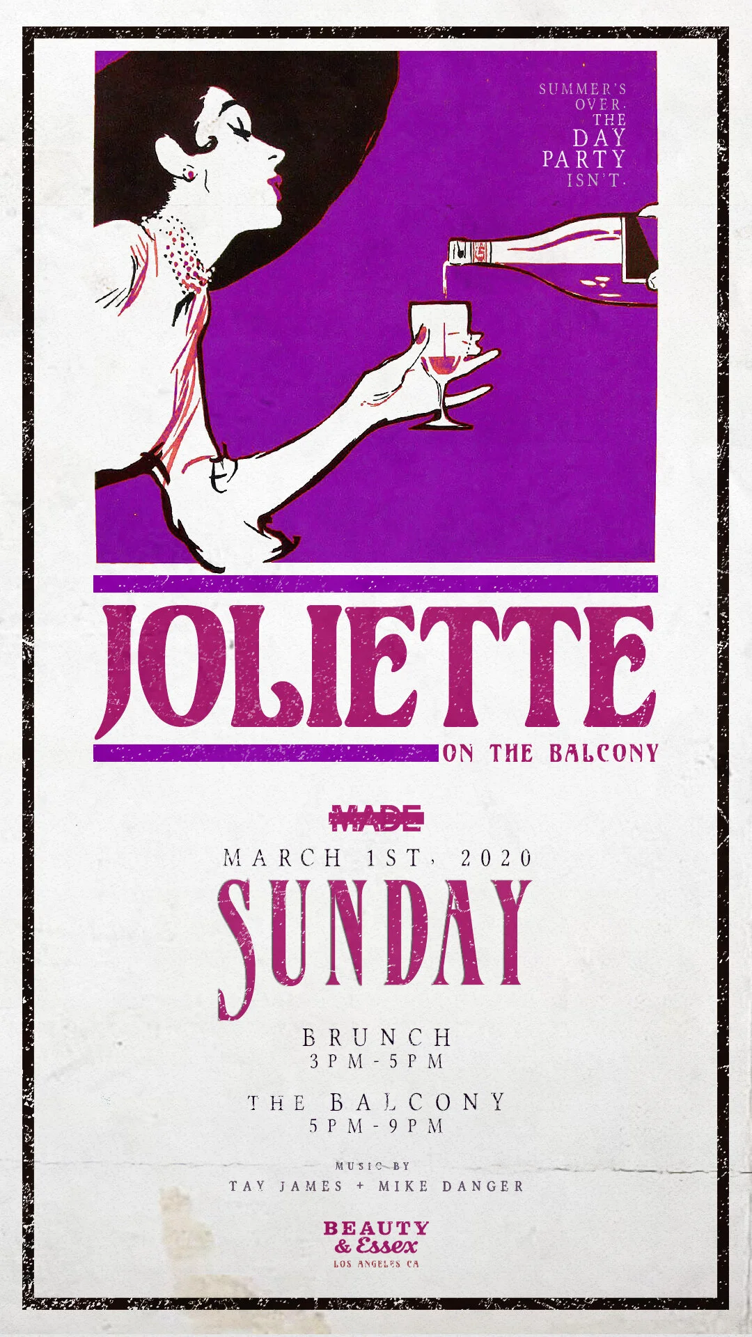 Joliette on the Balcony at Beauty &amp; Essex - Sunday, March 01, 2020
