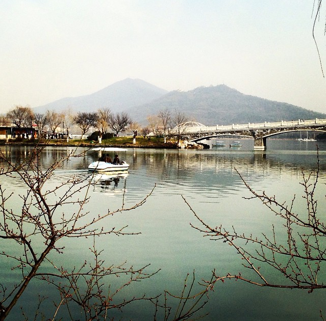  (Photo: Post-run admiration of Nanjing’s beauty at Xuanwu Lake)