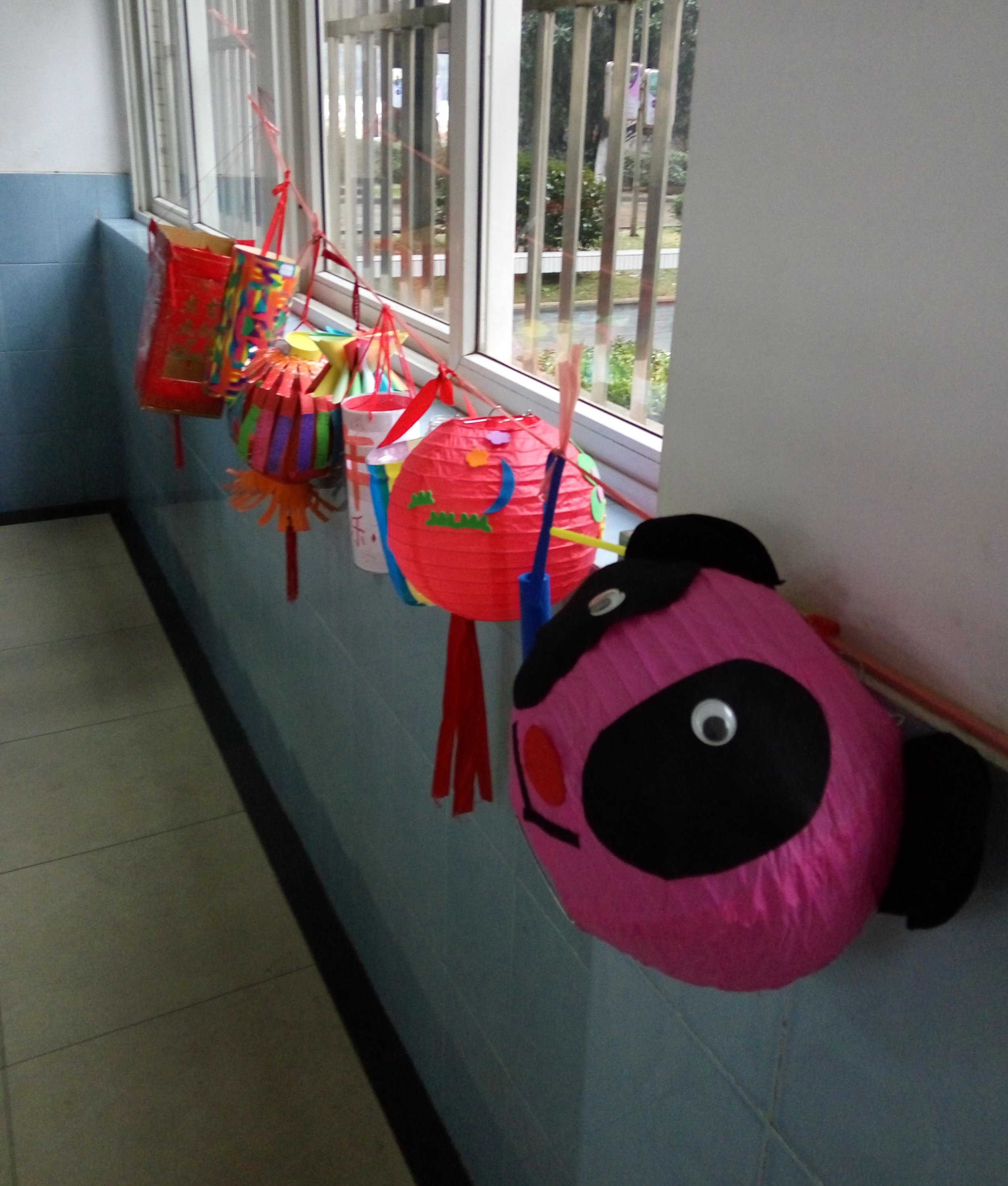 During the Lantern Festival the halls were lined with student made paper lanterns.