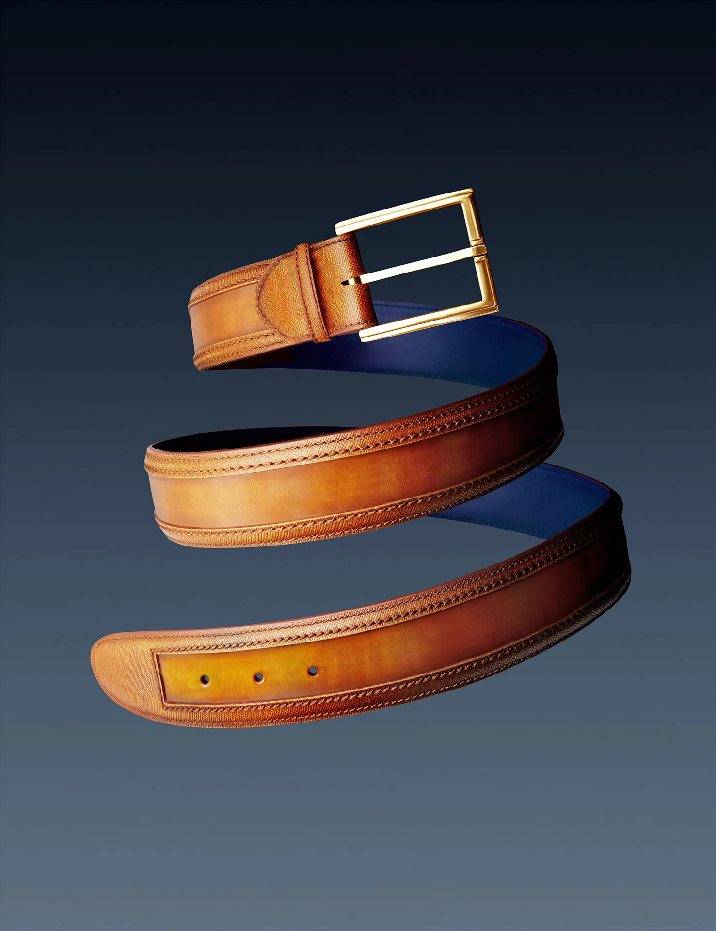  Belt photography. Creative photo of belts floating in mid air. Advertising commercial still life imagery. 