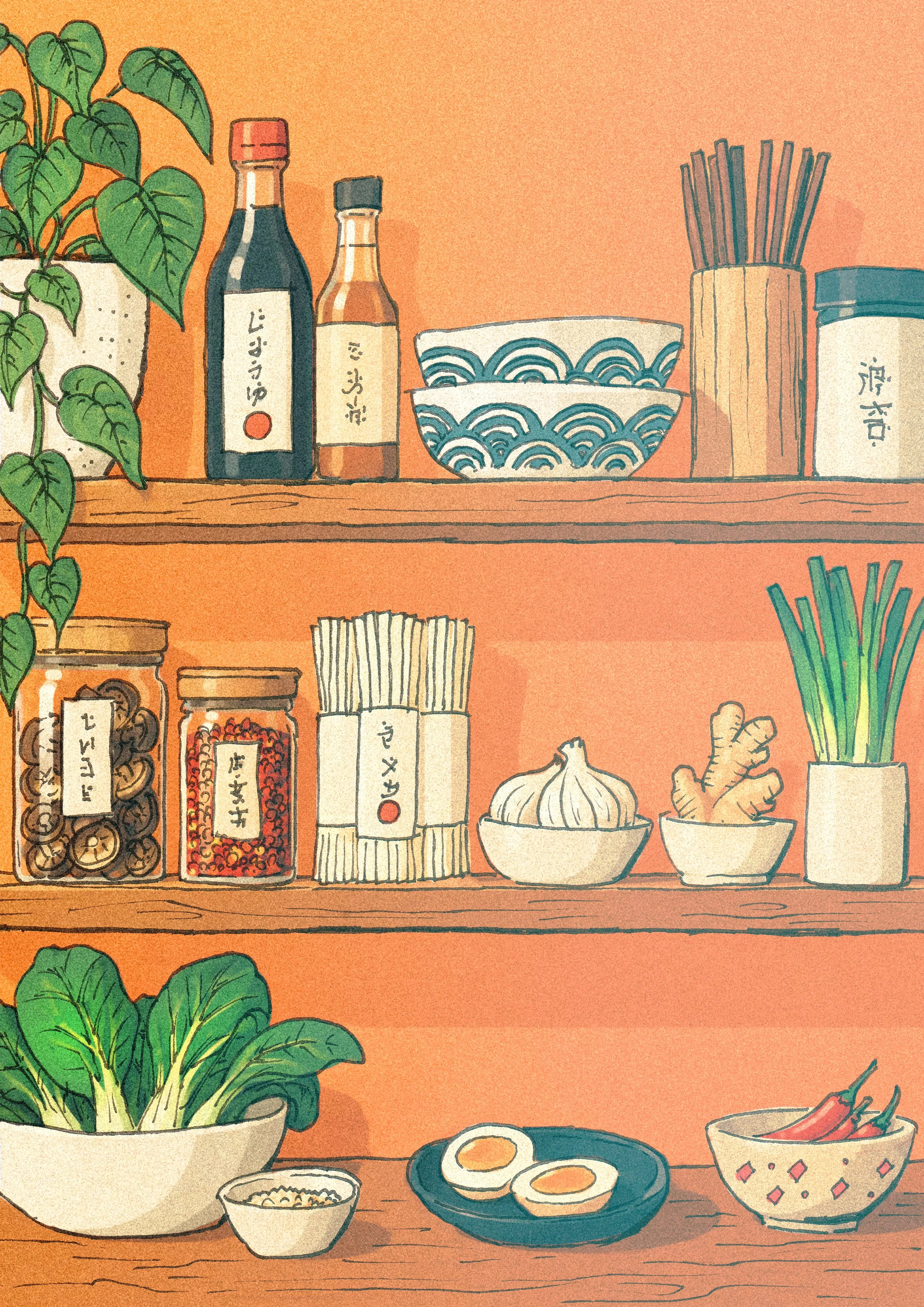 illustration-of-noodles-josh-caudwell-illustrator-artist-drawing-digital-art-noodle-ingredients-on-shelves.jpg