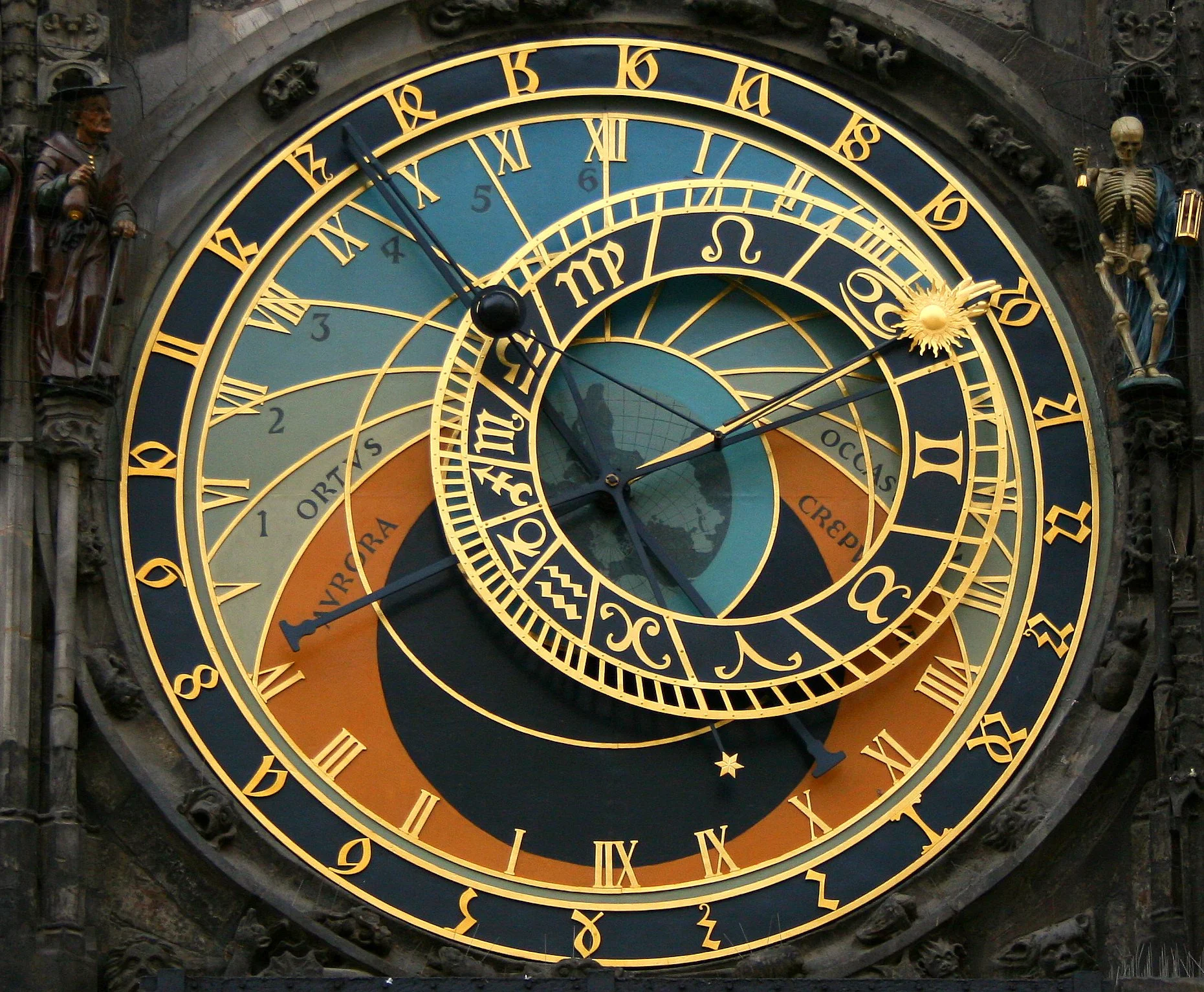 The Astronomical Clock in Prague. Photo courtesy of wikimedia.