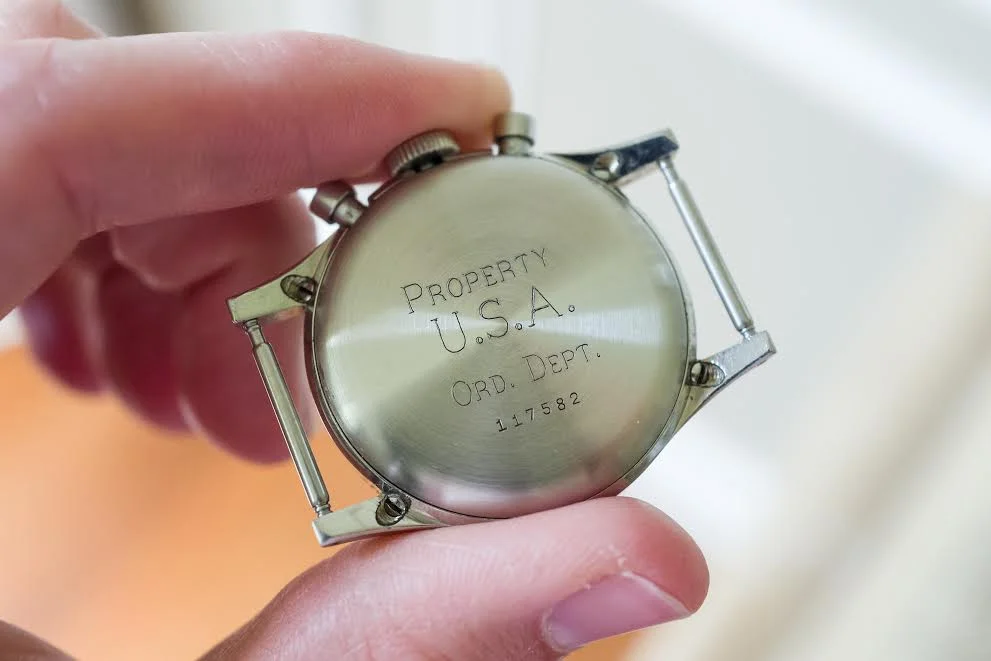 The Screw-on case of the Gallet flight officer with 'clamshell'. Photo courtesy of Kevin Odell.