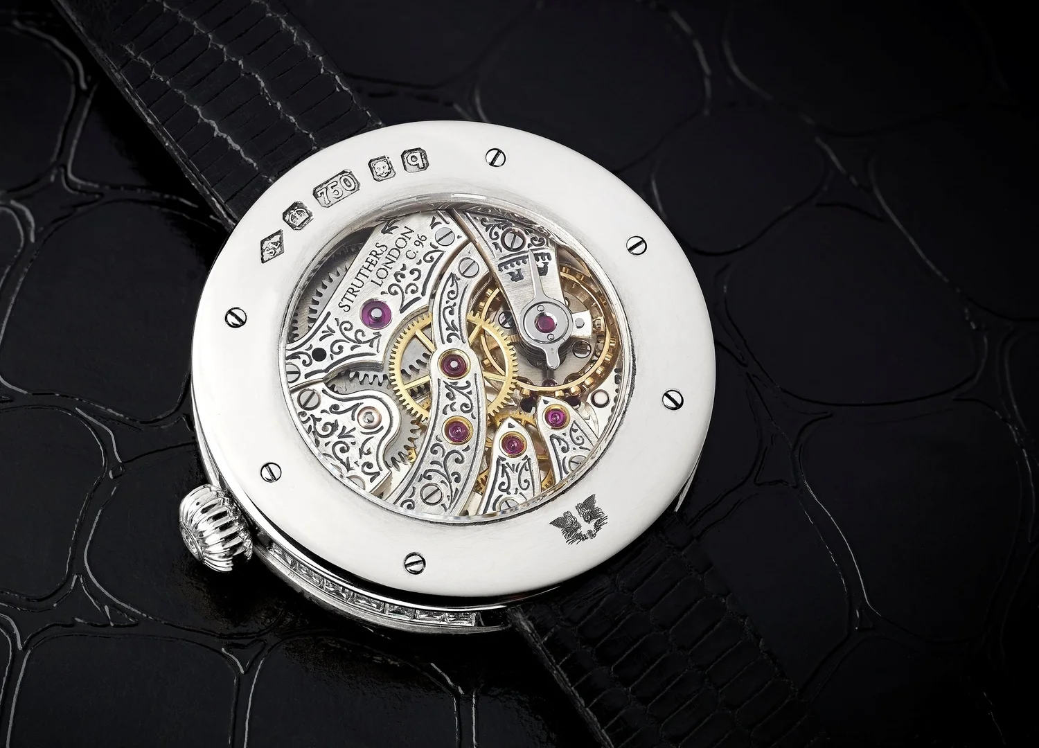 The movement of a Rebecca Struthers watch. 