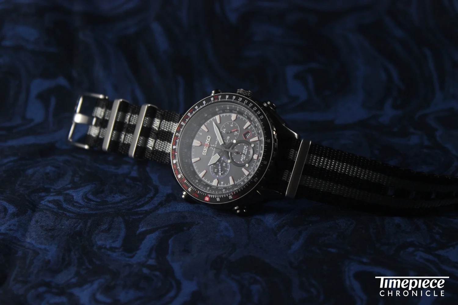 The Seiko Ref.SSG007 with a BluShark 'Bond' Nylon strap.