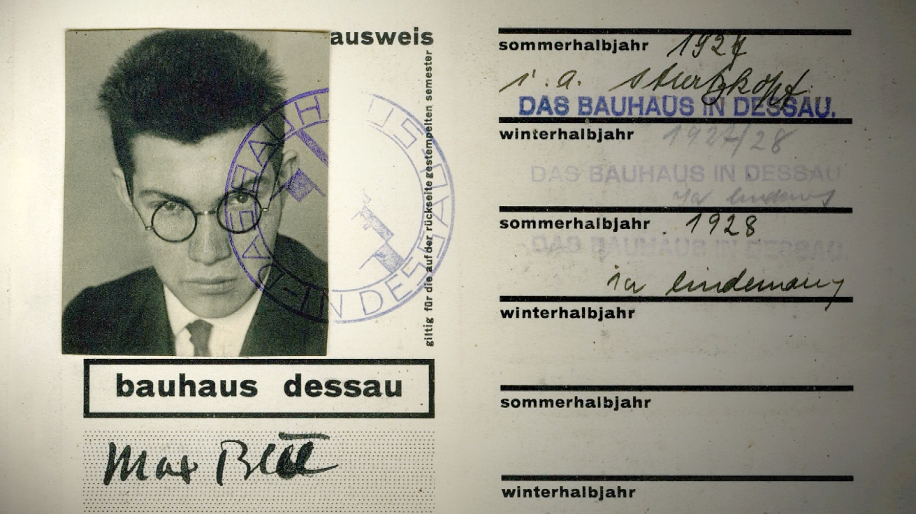 Max Bill's Student ID at the Bauhaus School