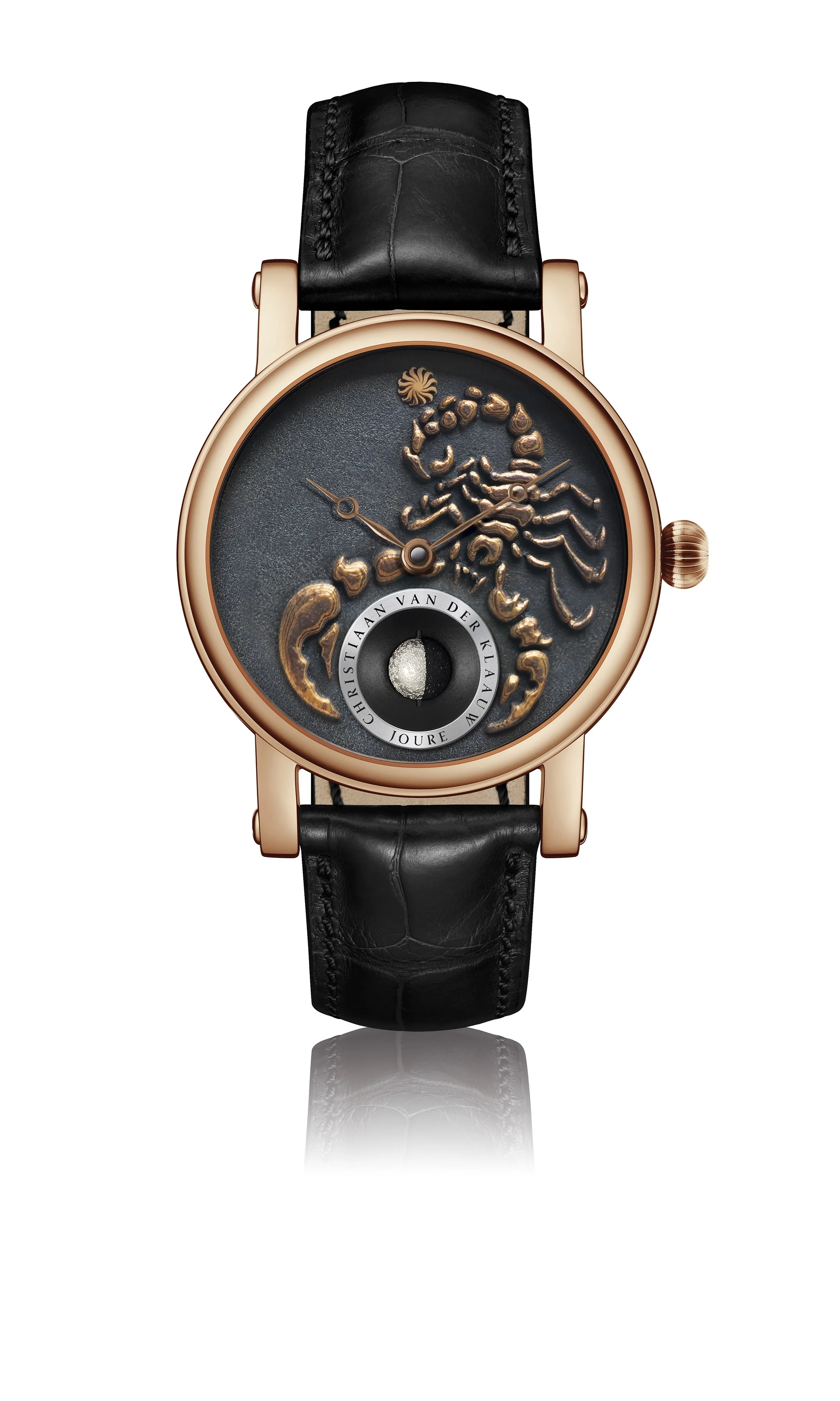 Christian Van Der Klauw's Real Moon Joure with Scorpion dial. Photo courtesy of CVDK