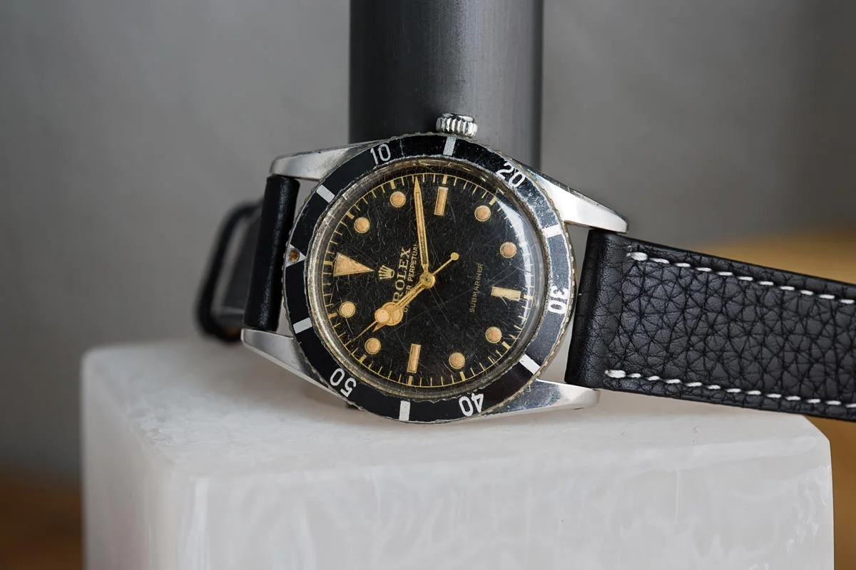 The Rolex Submariner Ref. 6204, considered to be the first Rolex Submariner ever ever produced. Photo courtesy of Bob's Watches.