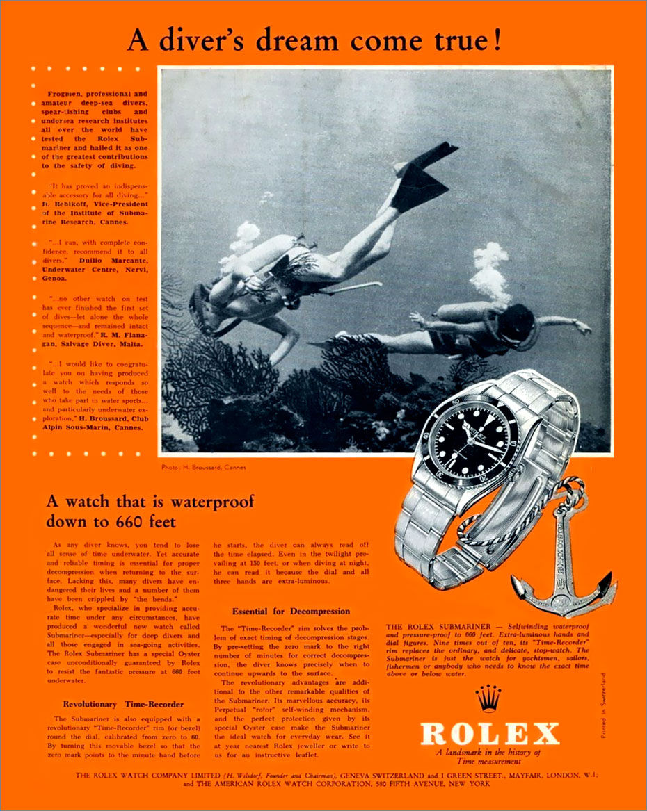 A vintage advert of the Rolex Ref. 6024. 