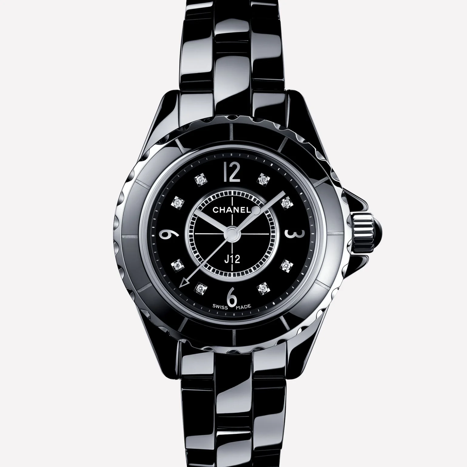 The Chanel J12 in black ceramic. Photo courtesy of Chanel.