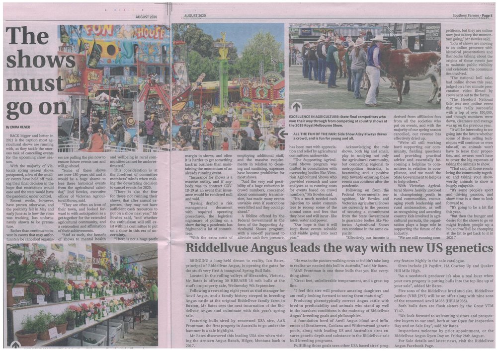 Southern Farmer Newspaper Article The Show Won T Be Going On This Year Victorian Agricultural Shows