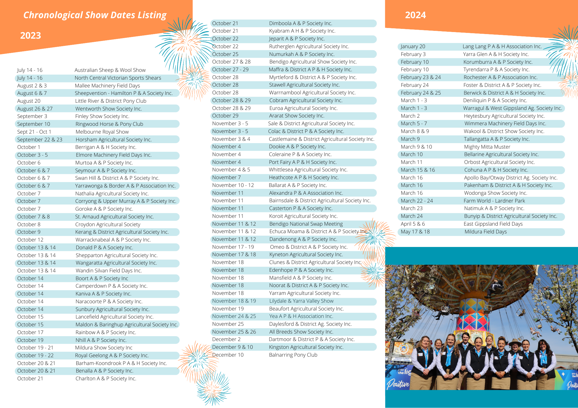 Show Calendar — Victorian Agricultural Shows