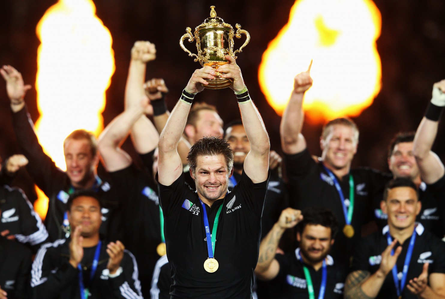 Richie McCaw hold aloft the Webb Ellis Cup after his New Zealand All Blacks defended their Rugby World Cup crown. McCaw has left the sport as the most capped and decorated player in the game but remained humble right to the end.