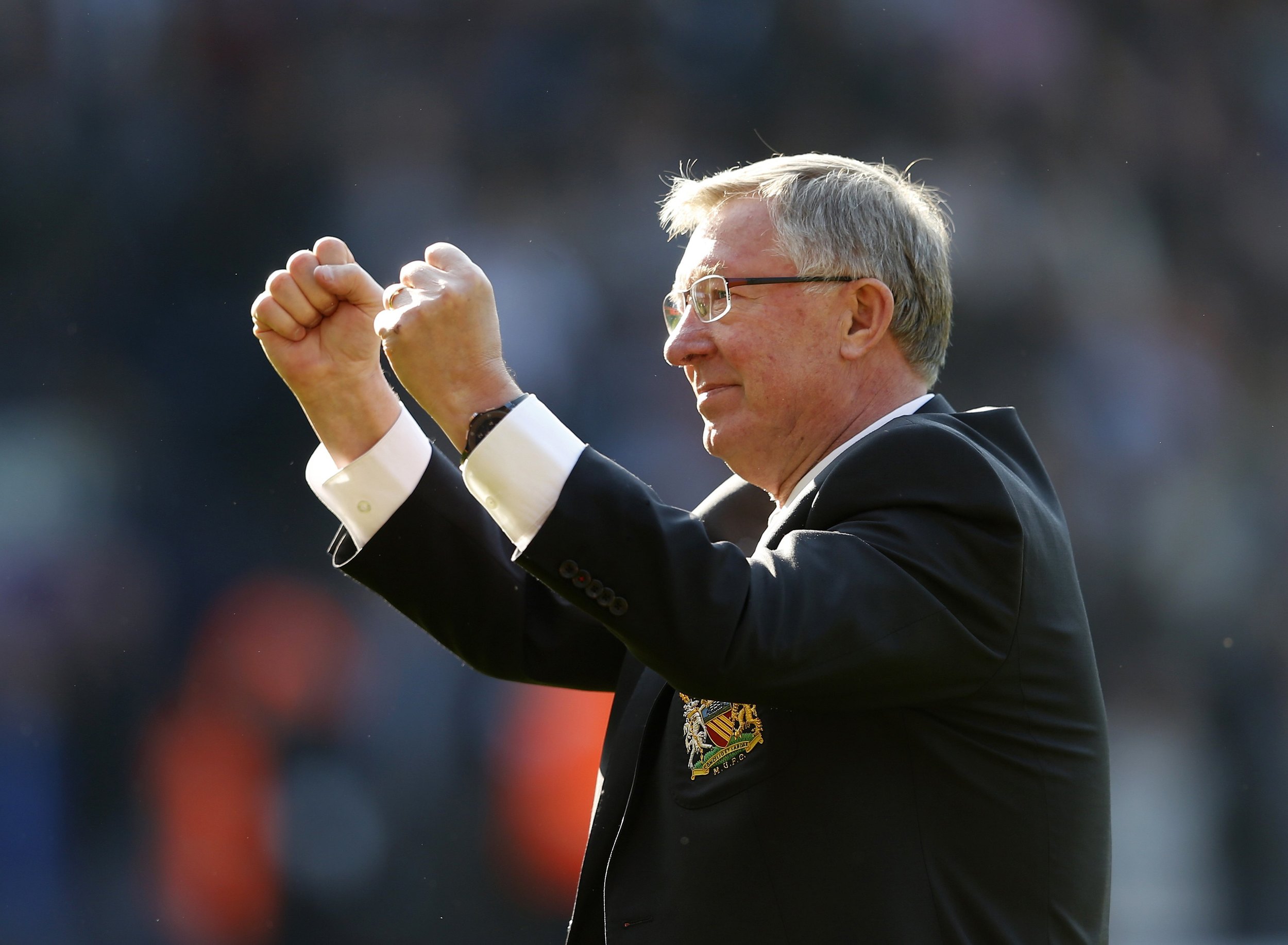 Sir Alex Ferguson is arguably the greatest coach that has ever been in charge of an elite sports team. Here he celebrates with fans after his 1 500th and final match in charge of Manchester United against West Bromwich Albion in 2013. Image supplied by Action Images / Eddie Keogh