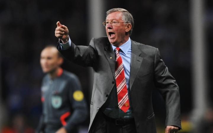 Sir Alex Ferguson giving his famous hardryer treatment as Manchester United manager.
