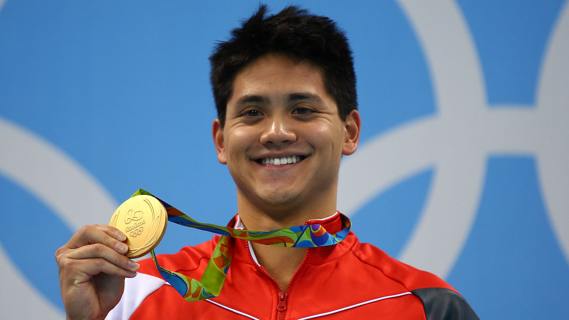Joseph Schooling is all smiles as he becomes Singapore's first ever Olympic gold medalist in Rio 2016.
