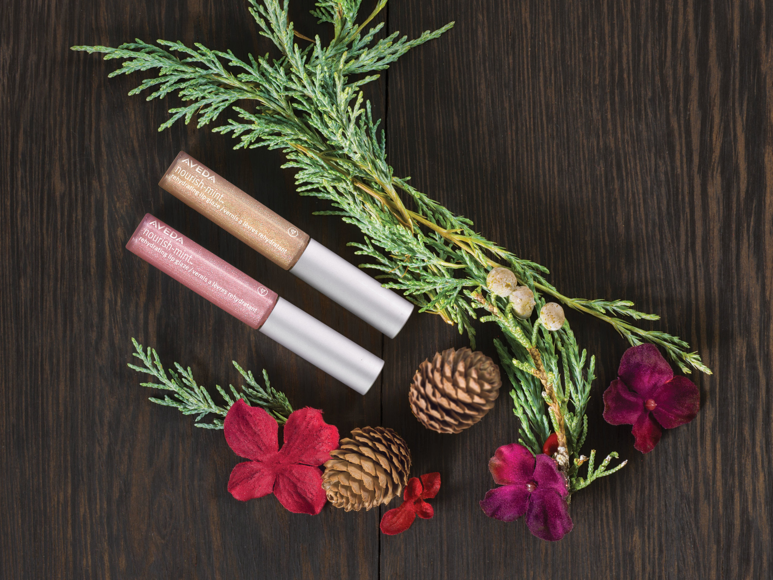 A Gift to Make Her Smile: $22 ourish-mint™ rehydrating mini lip glazes: pink laurel and golden lily shades, 2.5 ml each