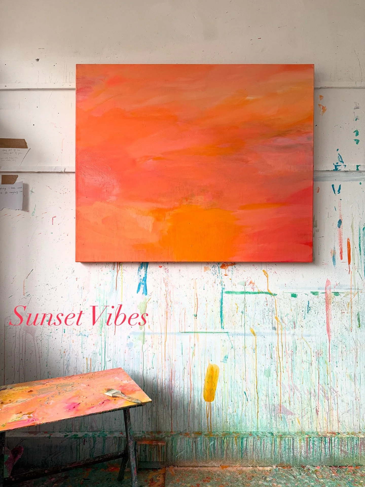 I&rsquo;ve been working on this painting for over a month now and I think today i finally finished it! Inspired by some incredible recent sunsets here in Brighton it&rsquo;s positivity glowing ! Sometimes it feels like you could go on for ever with a