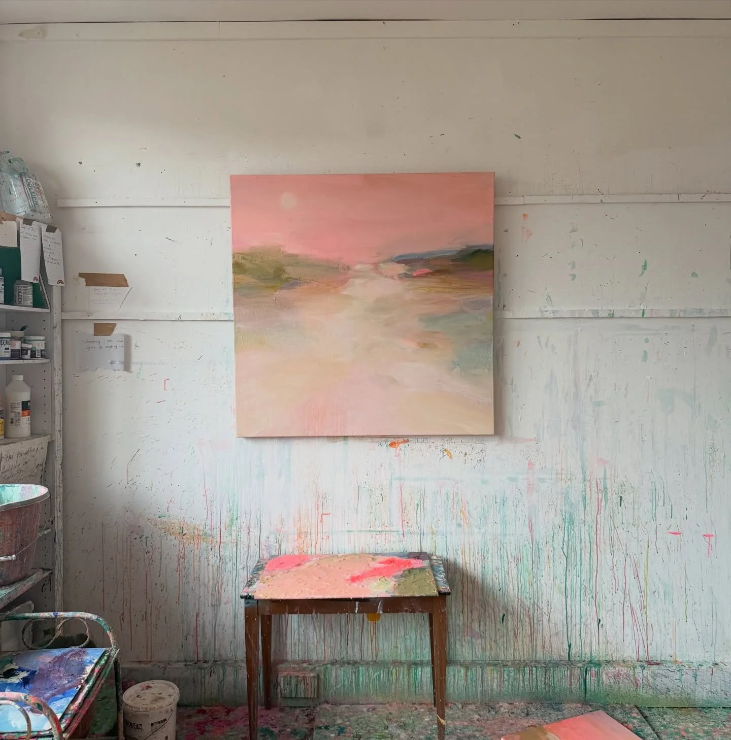 Seeing as tonight&rsquo;s full moon is a Snow Moon I thought I&rsquo;d share this painting with you . At the beginning of January I had a very beautiful sunrise walk in the snow on Ditchling Beacon . You really feel like you&rsquo;re on top of the wo