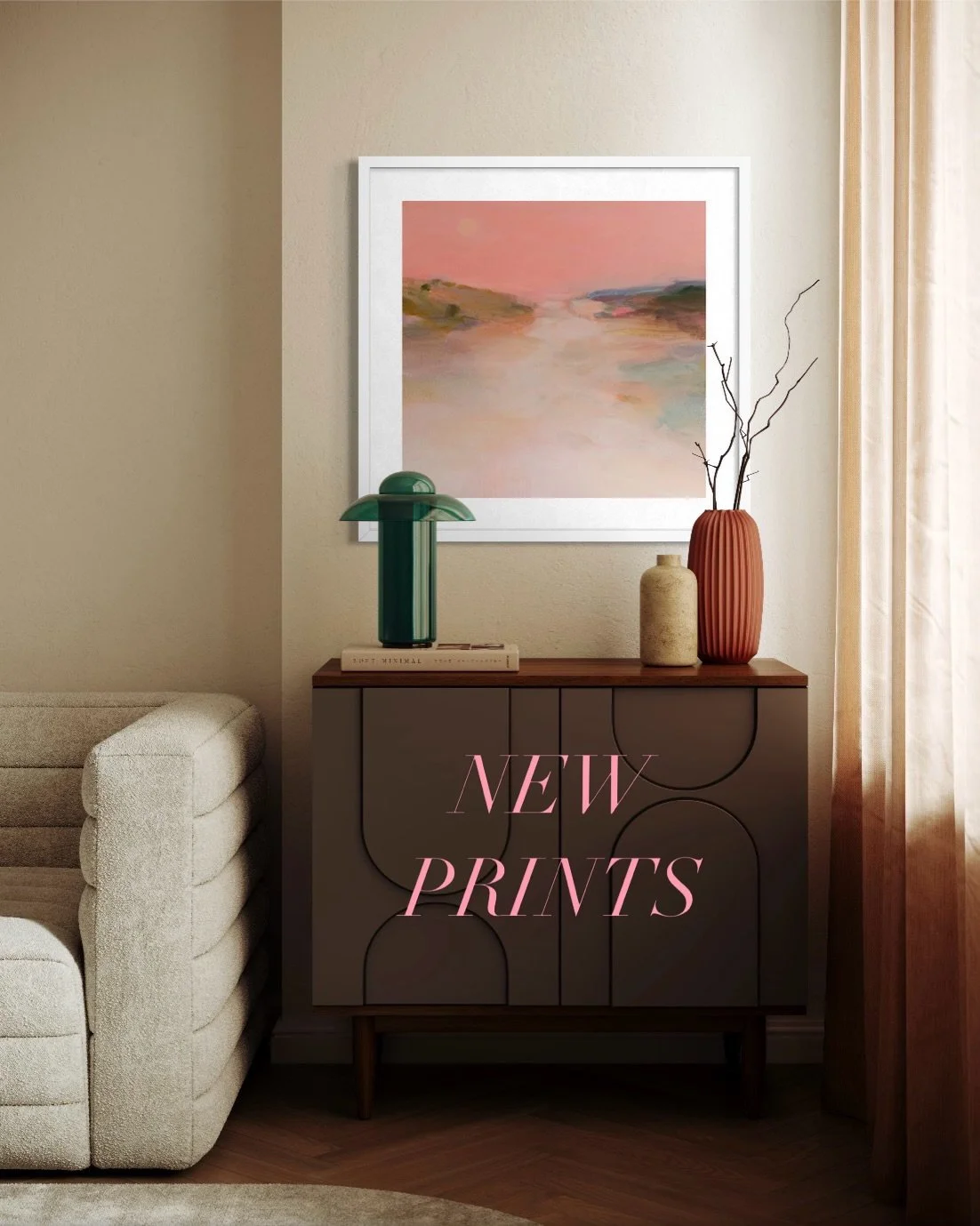 My New Print Collection is launching tonight at 7 pm. Subscribers get first dibs ! These beautiful soft pastel hues are very restful and inviting landscapes, that I hope you can look at and escape into . I feel we need this more than ever at the mome