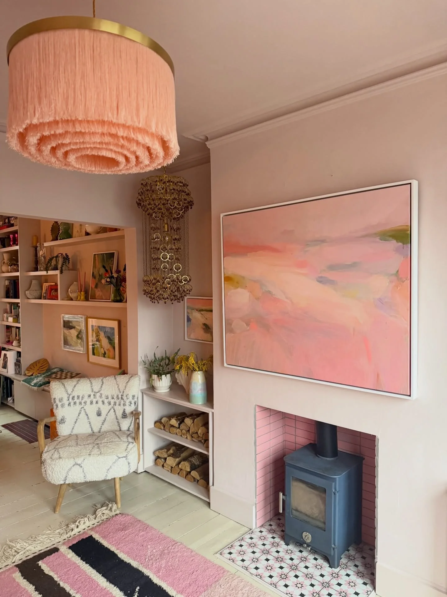 I love the way these paintings look in my home &hellip; admittedly a couple are a bit too big for the chimney breast and I probably should&rsquo;ve put them above the sofa ! If these colours are your vibe I just wanted to let you know that these orig
