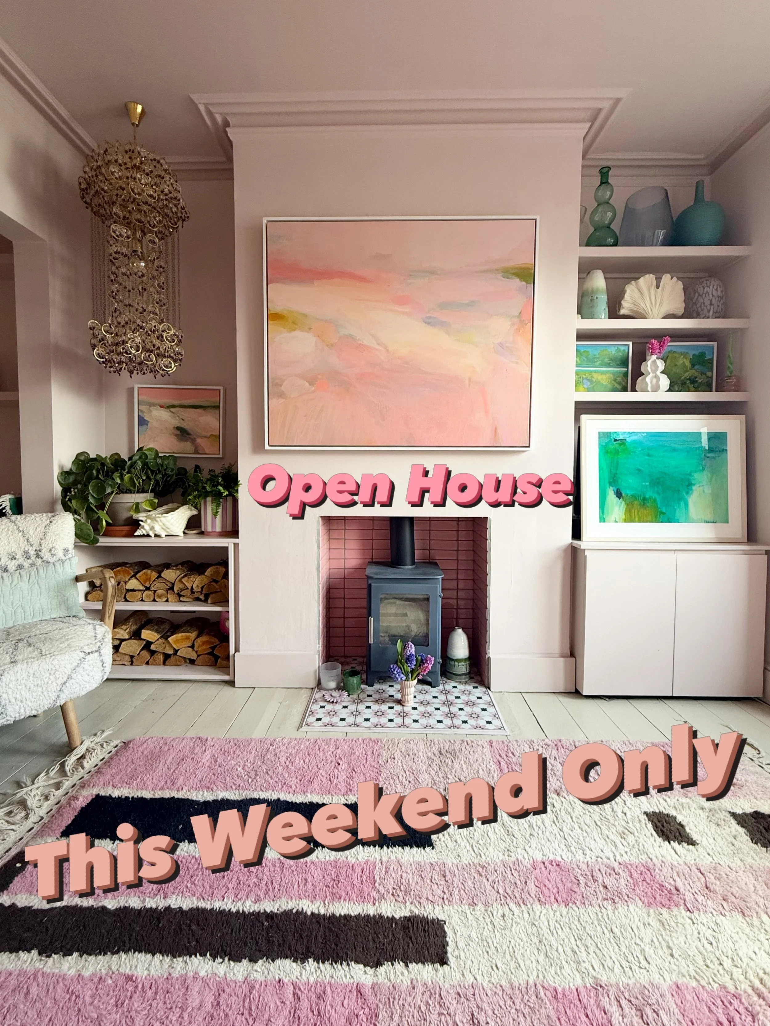 It&rsquo;s here~my Artists Open House !! For this weekend only I&rsquo;m flinging open the doors where you can step inside my colour filled home and see all my new paintings in their entirety! They are available here first and then online from next w