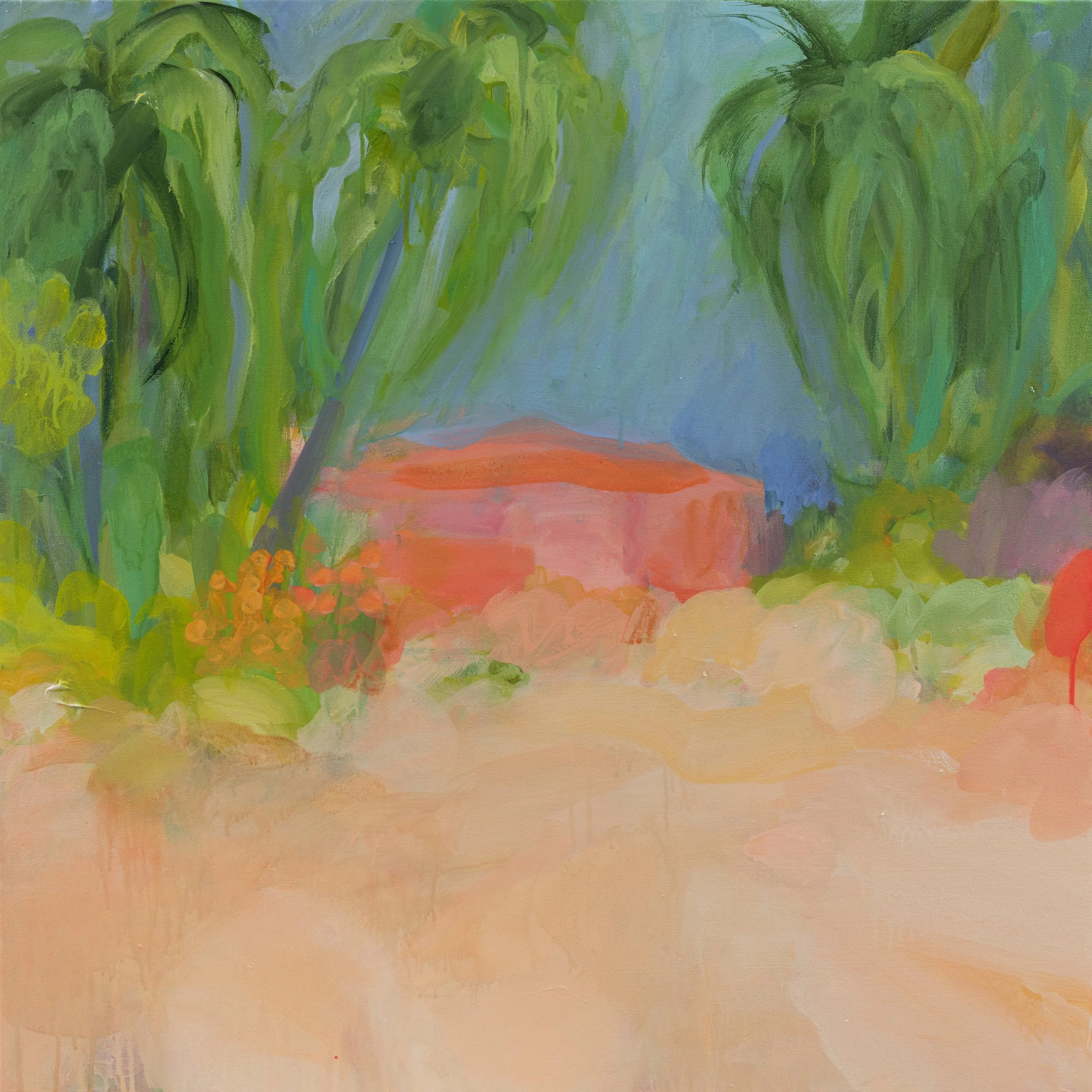 Beach Palms 90x90cm (framed)