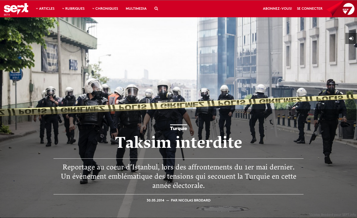 Taksim interdite, reportage au coeur d’Istanbul lors des affrontements du 1er mai pour Sept.info
