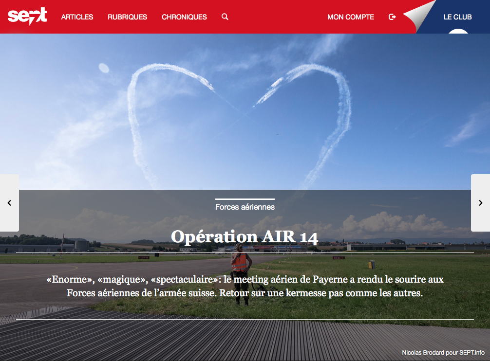 Capture d’écran de la publication en ligne d’Opération AIR14 sur Sept.info