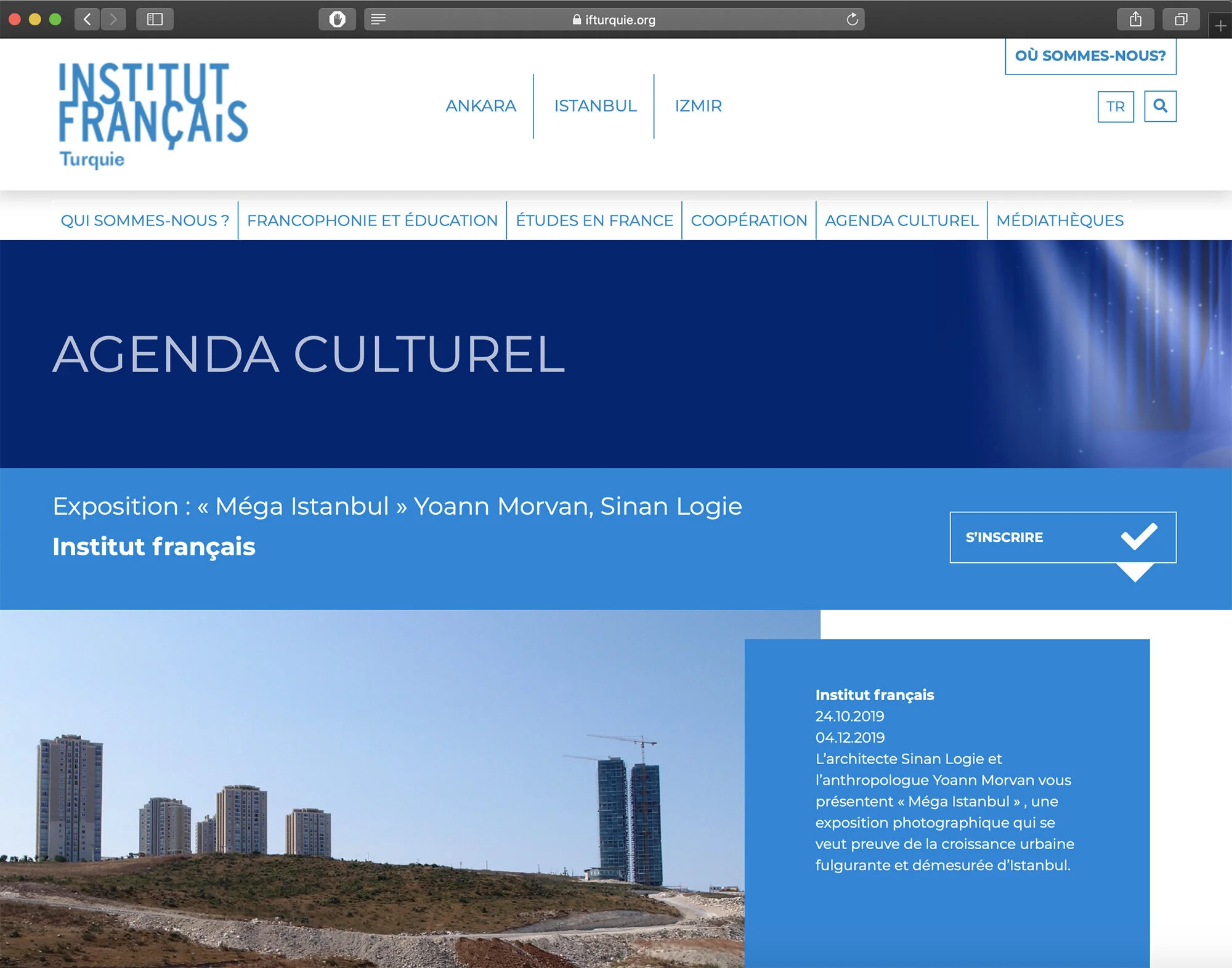 Exposition “Mega Istanbul” à l’Institut Français de Turquie