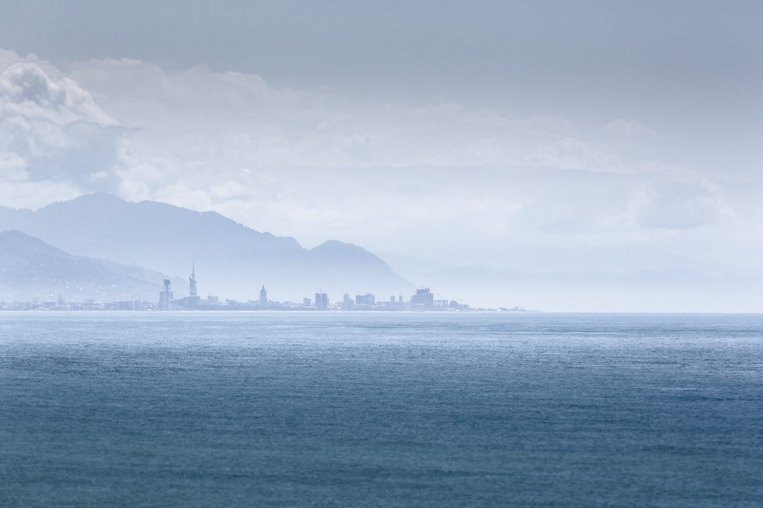 Batoumi vu de Kobuleti en Géorgie