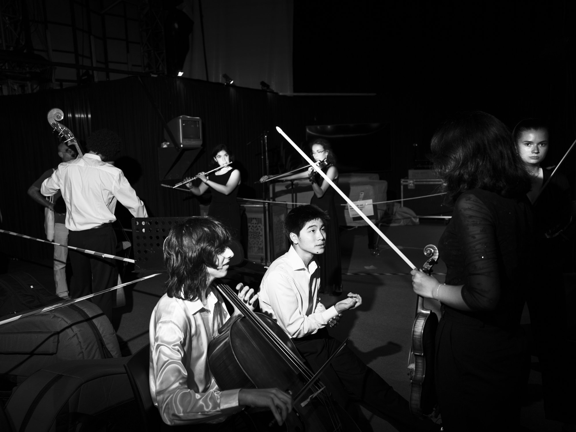 The Verbier Festival Orchestra backstage