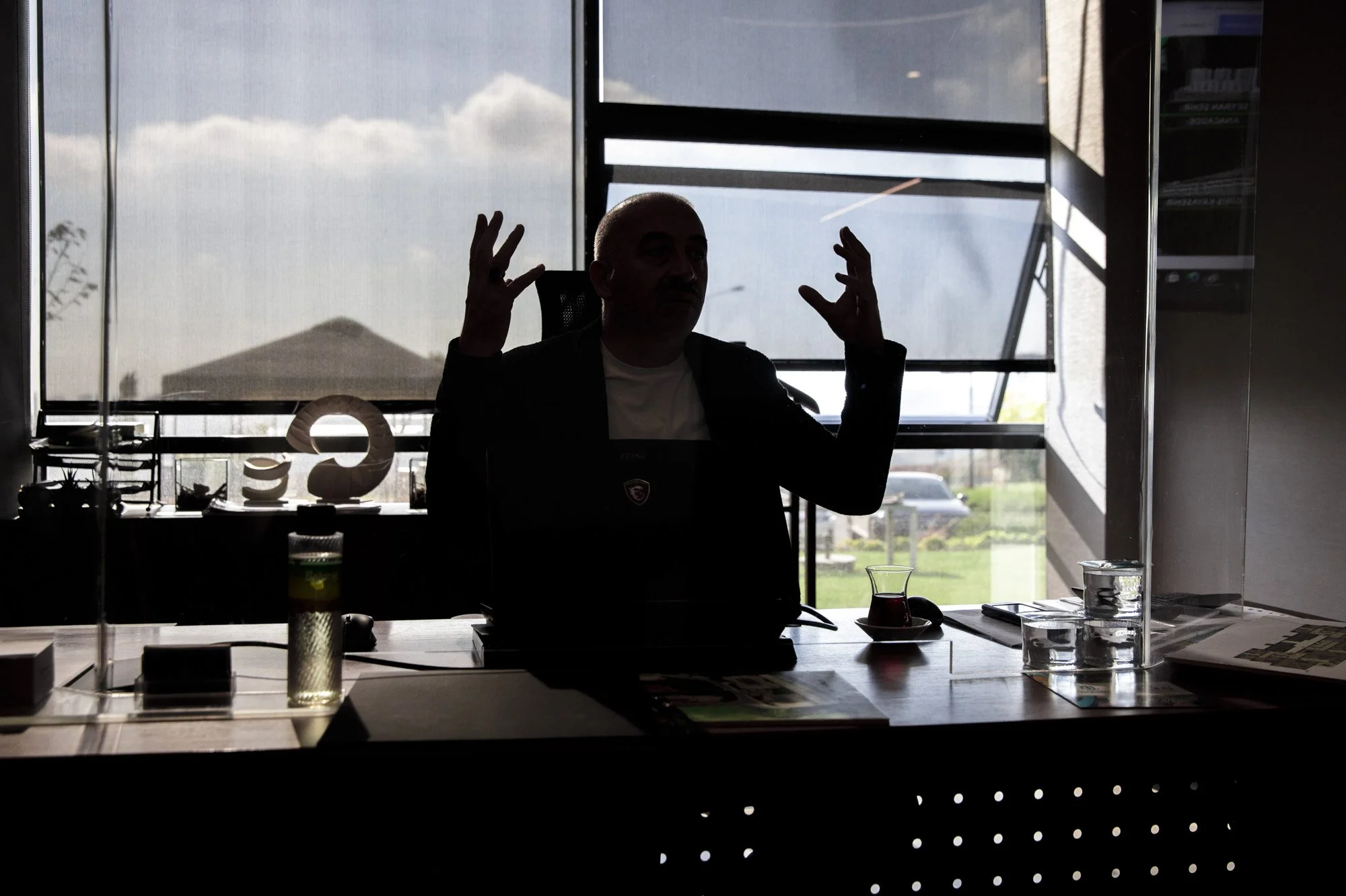 Istanbul real estate developer in his office