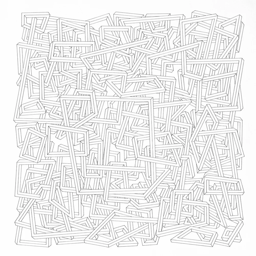   Untitled (large square) , 2014. Pen and pencil on paper.&nbsp;30 x 30 in. 