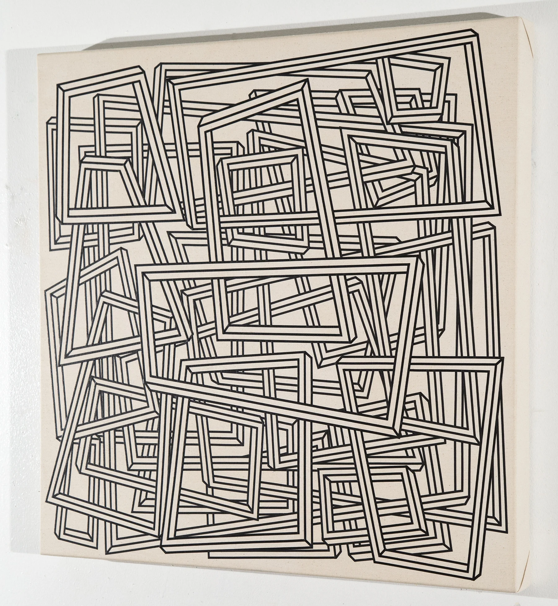   Untitled (The Rumor of Limits) , Crepe tape &amp; matte medium on canvas-covered cradled panel,&nbsp;30 x 30 x 2 in.&nbsp; 
