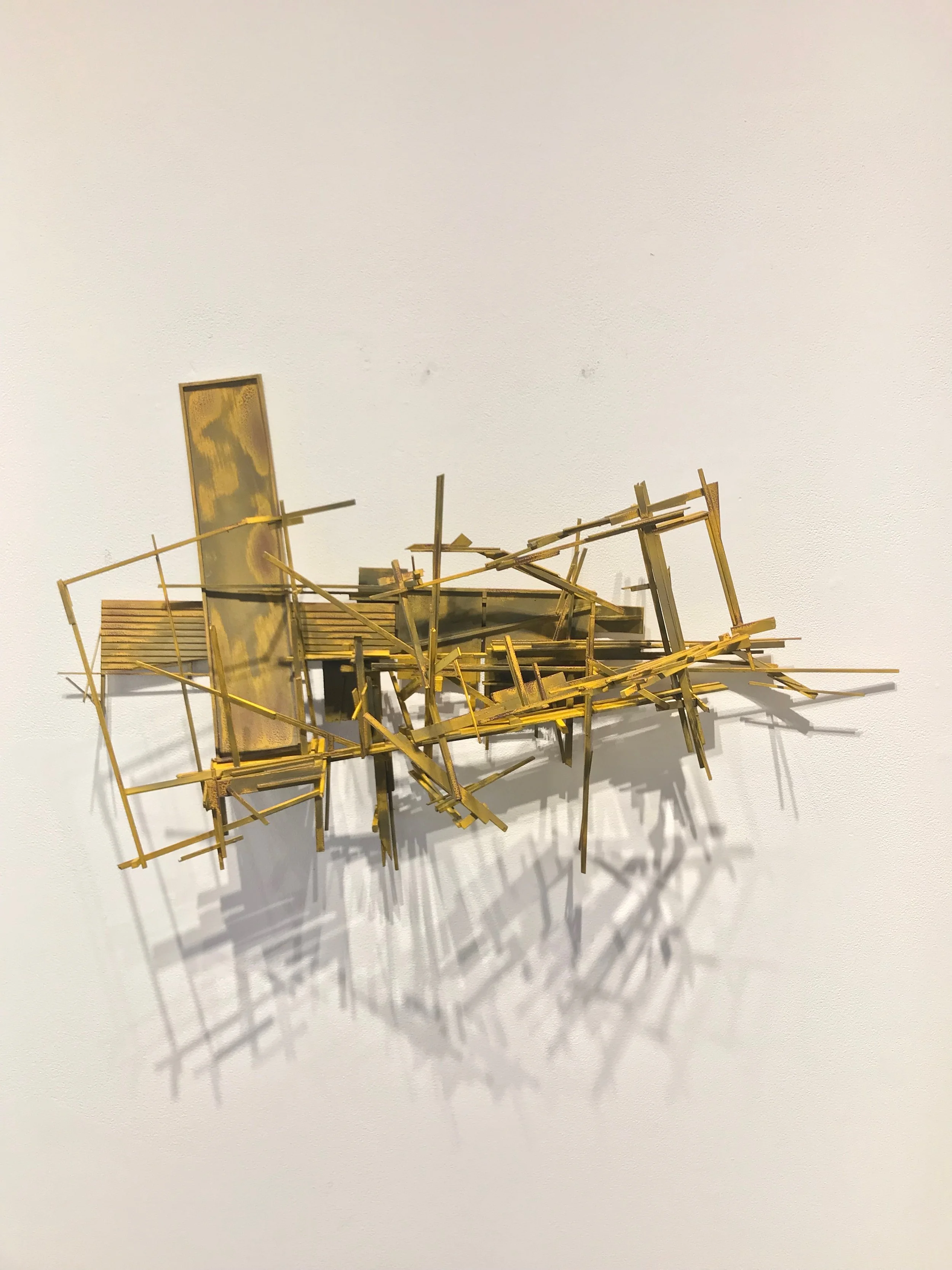    Backstage  , 2019. Basswood and latex paint. 32 x 16 x 11 in. 