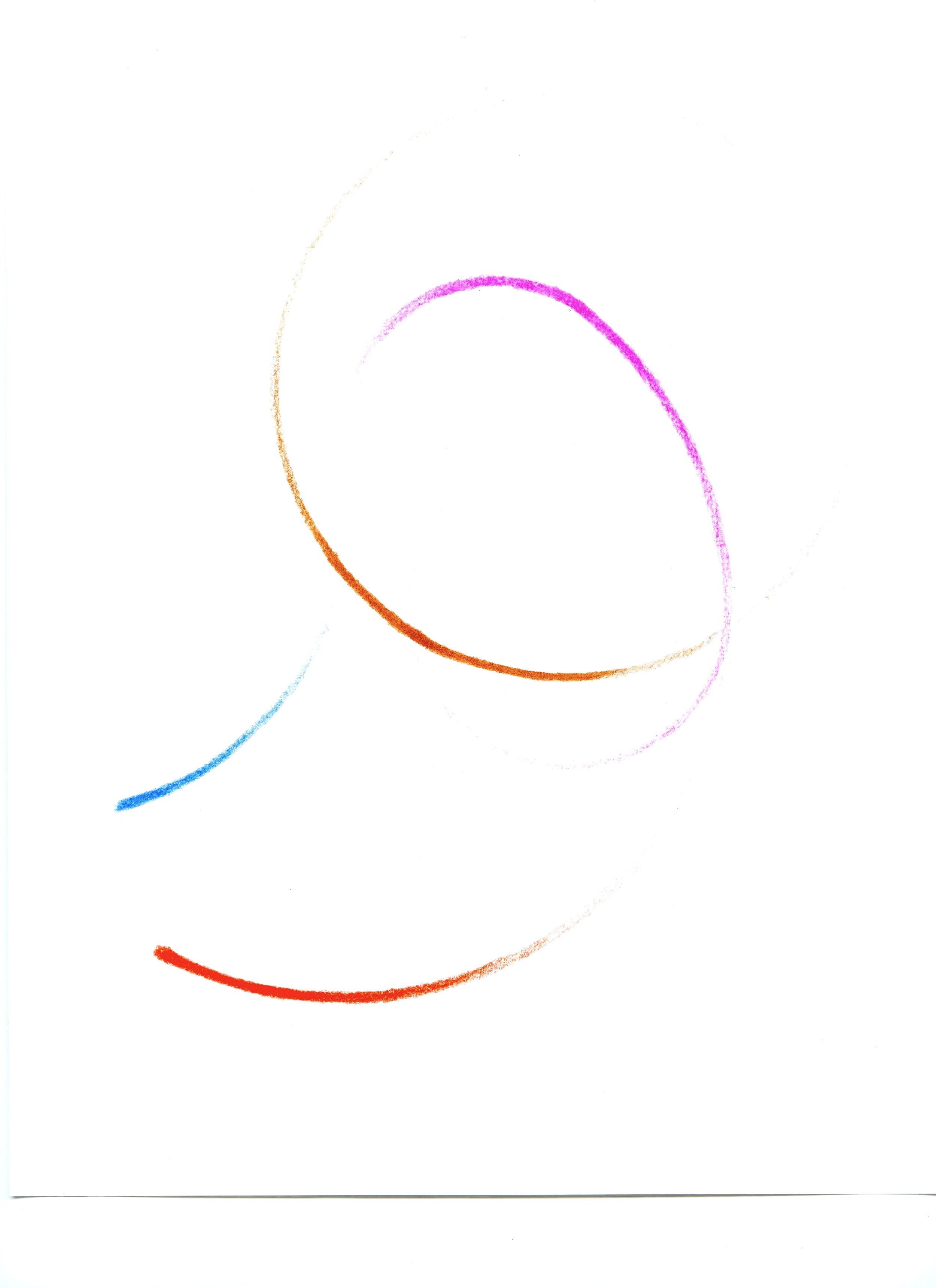 Spirals Series , 2007. Individual drawings untitled. Colored pencil on copy paper. 8.5 × 11 inches each. Created within a 24-hour period for Volume 11 (New Orleans) of (t)here Magazine , these drawings translate the rhythms of bicycling through t