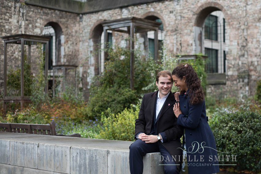couple laughing at industrial gardens st pauls