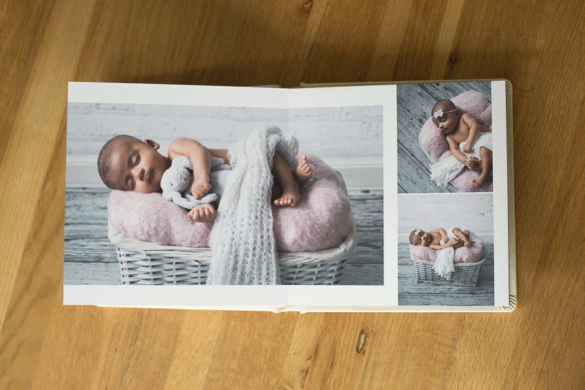 newborn baby photos in keepsake book